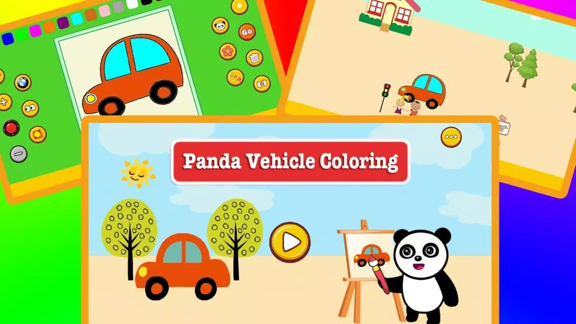 Panda Cars Coloring App Ekran Görüntüleri
