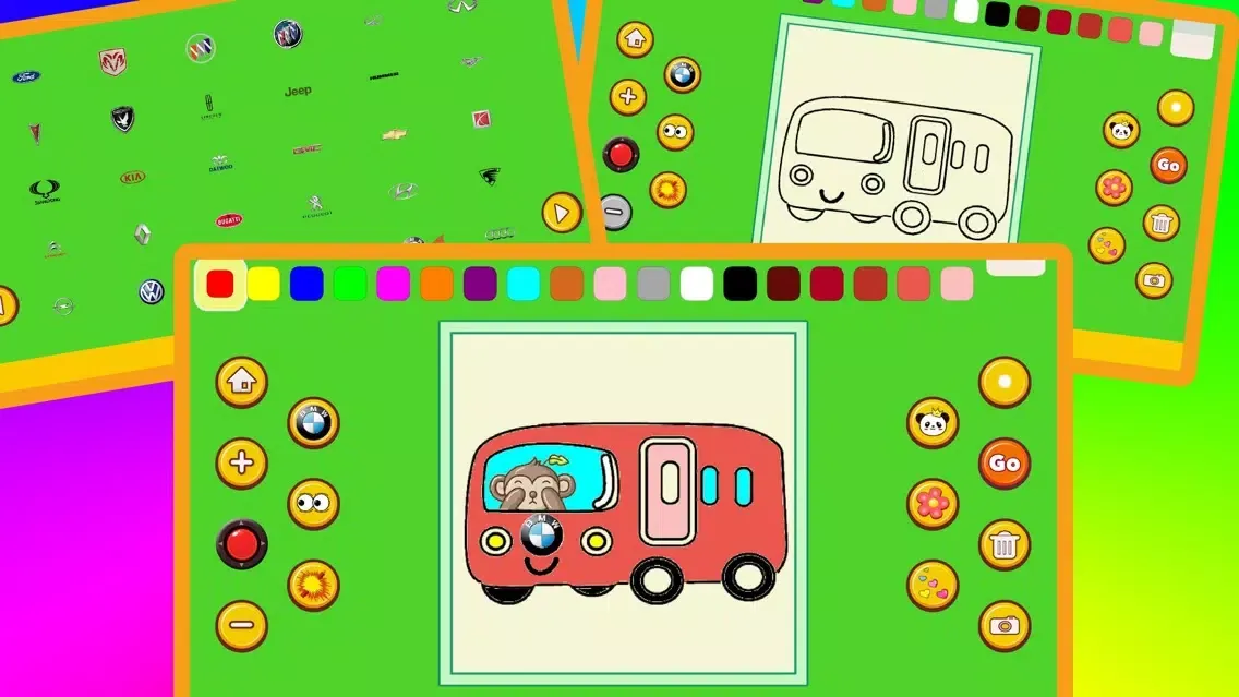 Panda Cars Coloring App Ekran Görüntüleri
