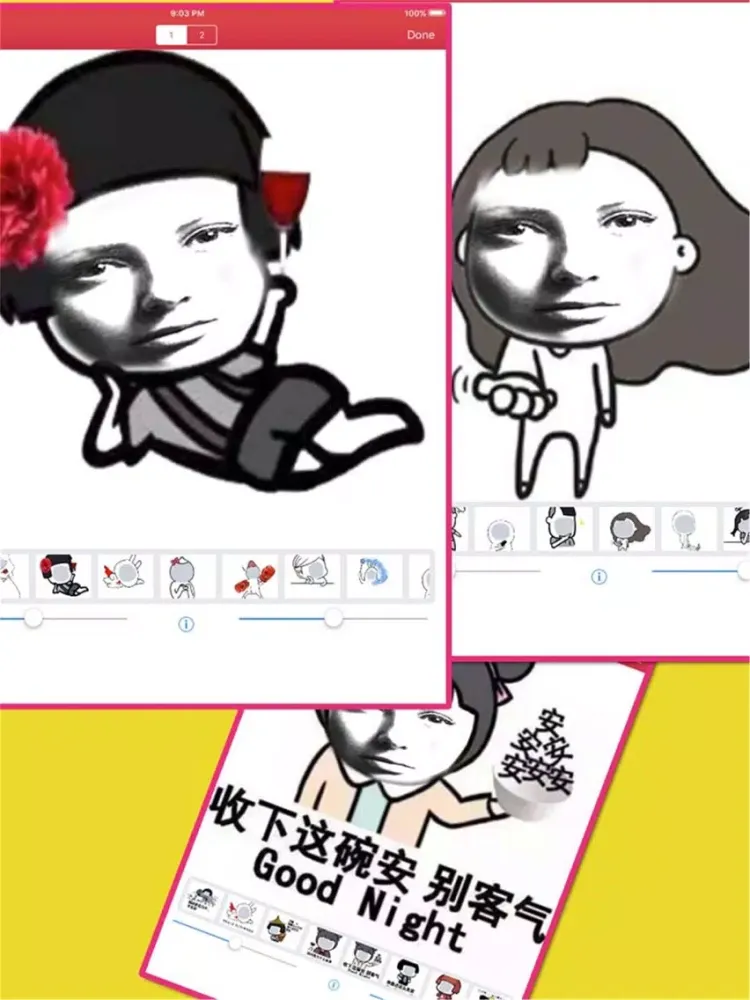 Zrzuty ekranu Expression Stickers Camera HD - 表情贴纸相机 iPad 