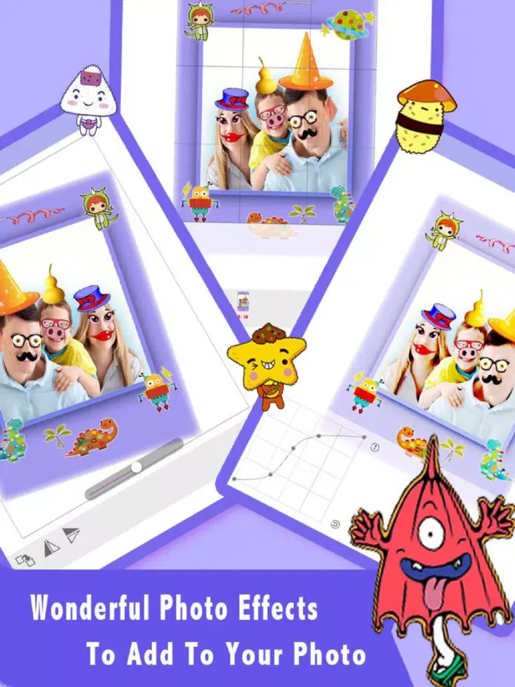 Funny Stickers Camera + Editor iPad  Screenshots