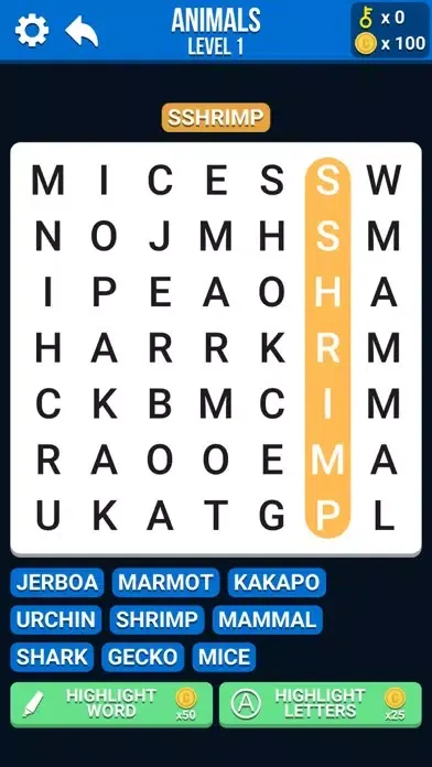 Screenshot di Word Search Puzzle.