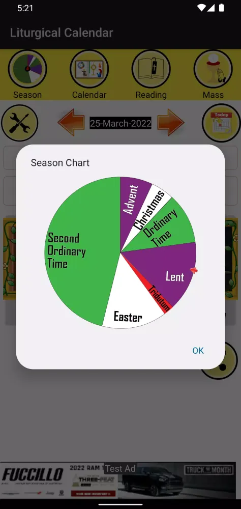 ภาพหน้าจอของ Catholic Liturgical Calendar