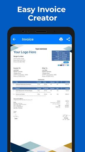 Bill and Invoice Maker by Moon Screenshots
