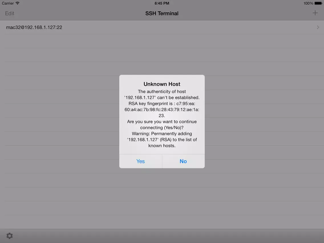 SSH Terminal iPad  स्क्रीनशॉट