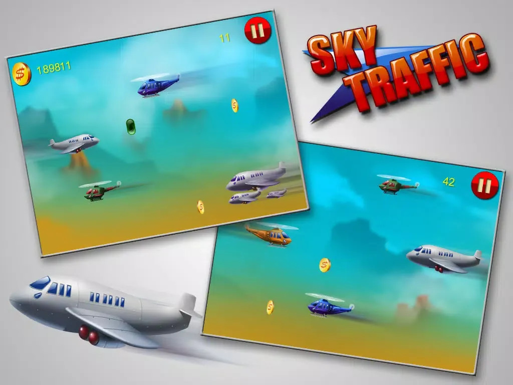 Captures d'écran de Sky Traffic - Daredevil Helicopter Flight in Busy Sky (Free Game) iPad 