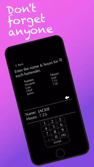 Tip Out: Tip Pool Allocator Ekran Görüntüleri