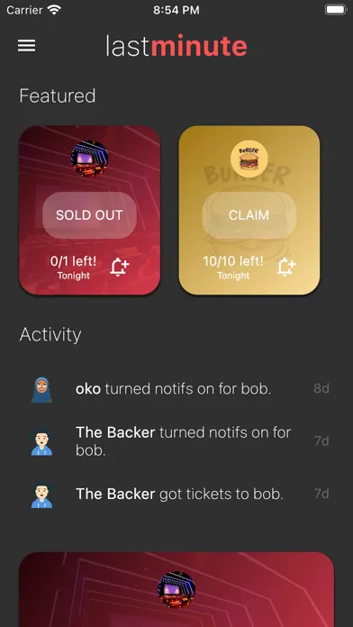 lastminute! Screenshots