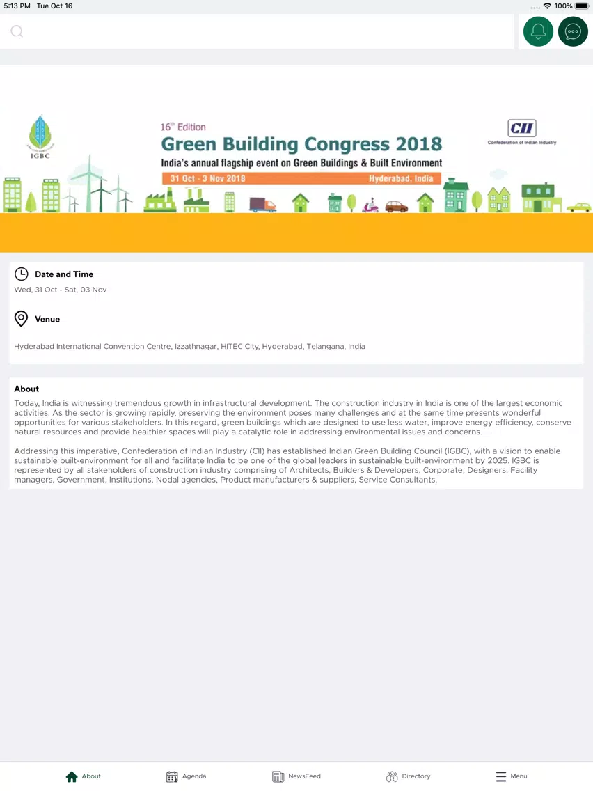Green Building Congress 2018 iPad 應用截圖
