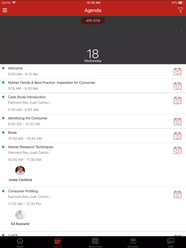 Captures d'écran de Nicholas Hall's OTC EVENTS iPad 