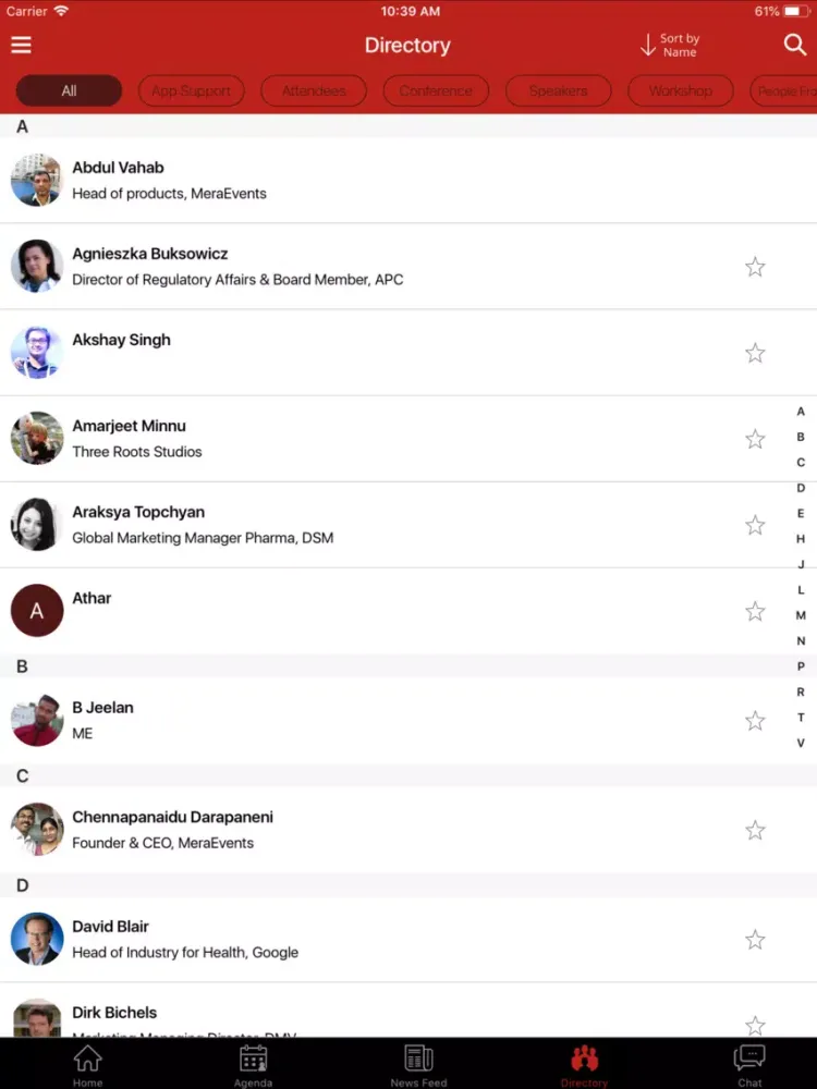Captures d'écran de Nicholas Hall's OTC EVENTS iPad 
