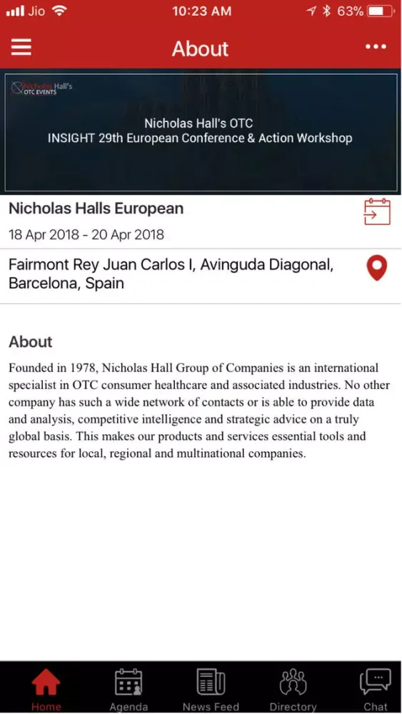 Captures d'écran de Nicholas Hall's OTC EVENTS