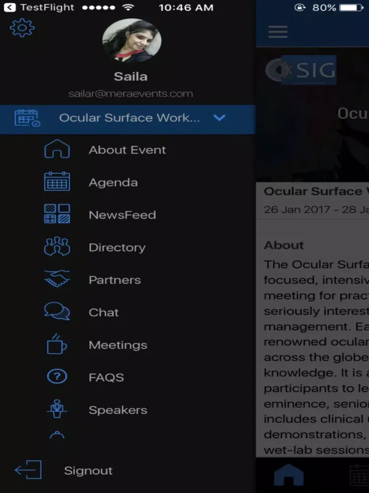ภาพหน้าจอของ Ocular Surface Interest Group iPad 