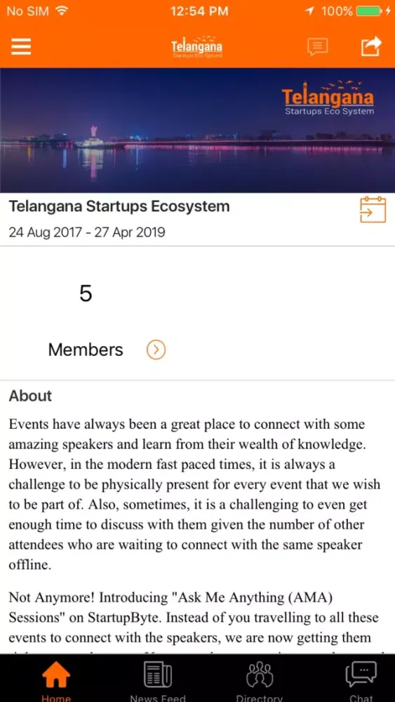 Ảnh chụp màn hình của Telangana Startups Ecosystem