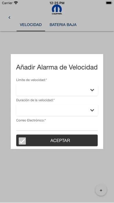 Ảnh chụp màn hình của Mopar Clientes