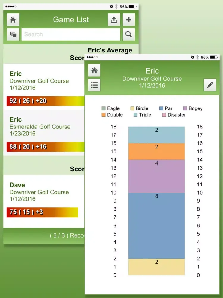 Golf Game Data Management iPad 应用截图