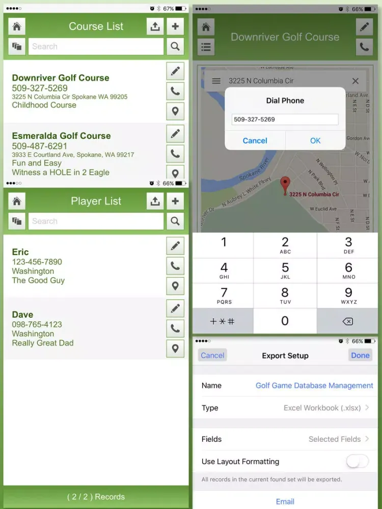 Golf Game Data Management iPad 应用截图