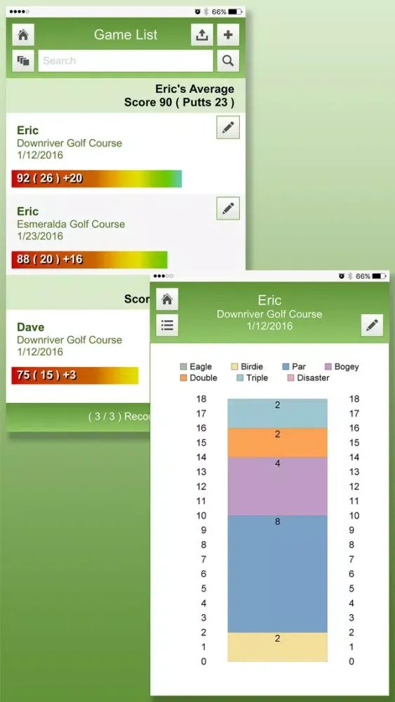 Golf Game Data Management应用截图