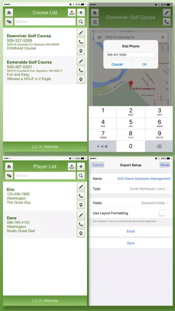 Golf Game Data Management应用截图