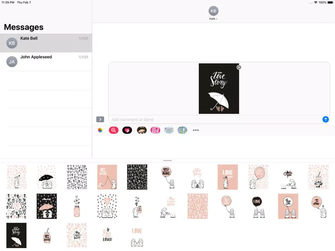 Love Cards Stickers iPad  스크린샷