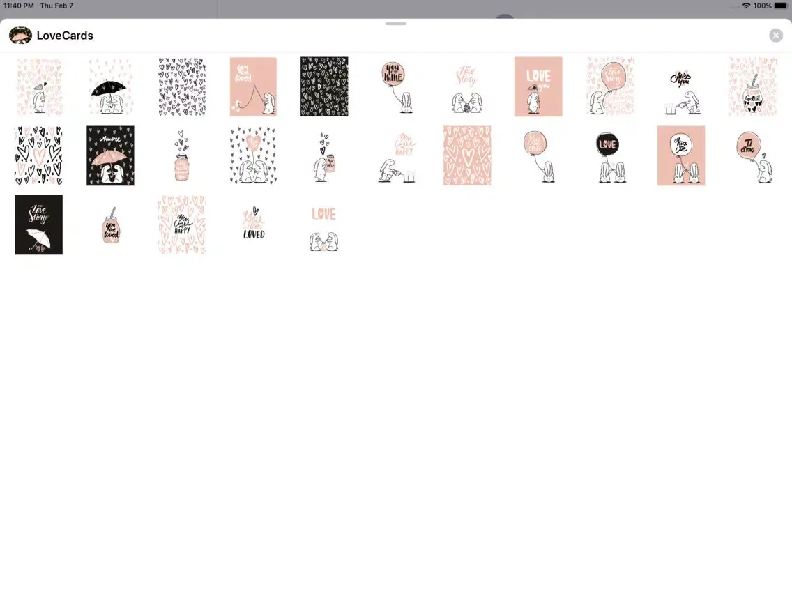 Love Cards Stickers iPad  스크린샷