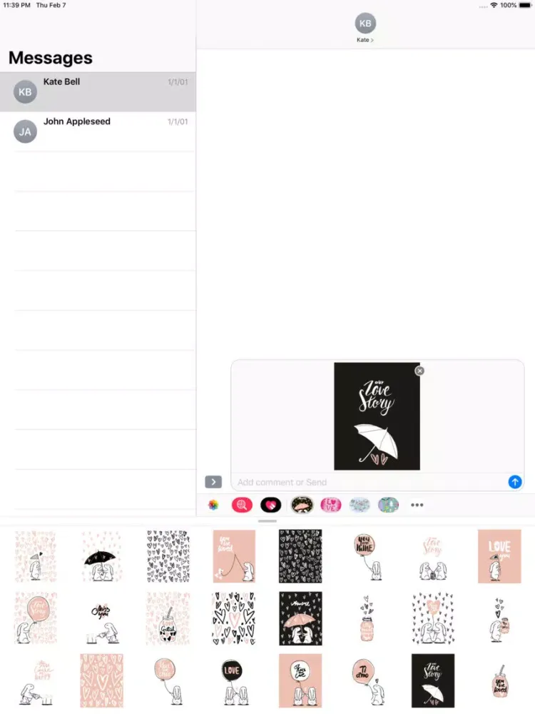 Love Cards Stickers iPad  스크린샷