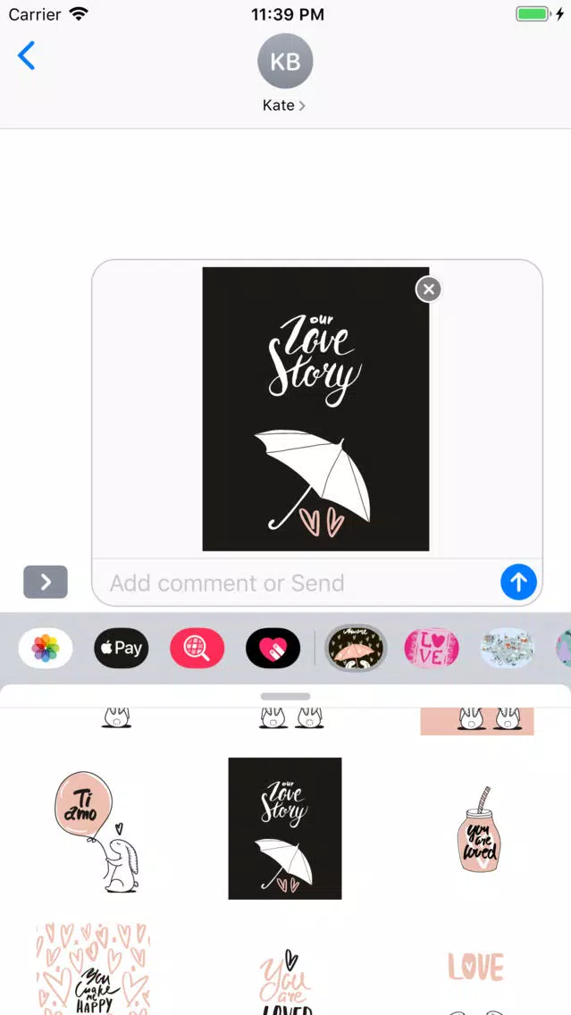Captures d'écran de Love Cards Stickers