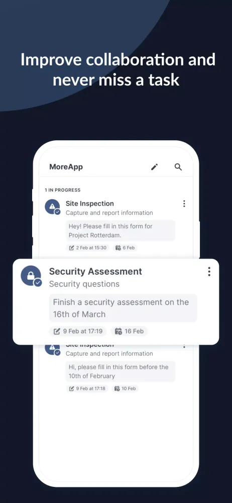 MoreApp Forms Screenshots