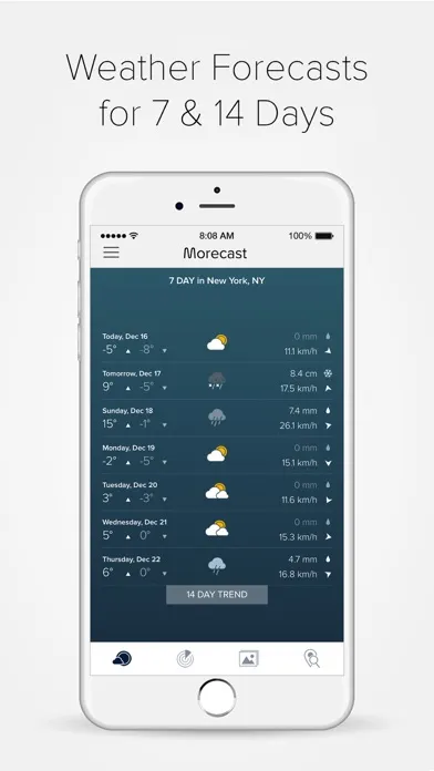 Скриншоты MORECAST Weather App