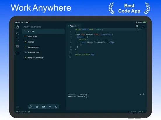 Code - Editor Git and Terminal iPad  Screenshots