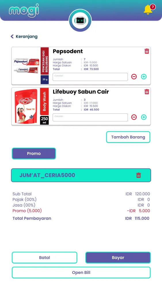 Ảnh chụp màn hình của Pos MogiApp