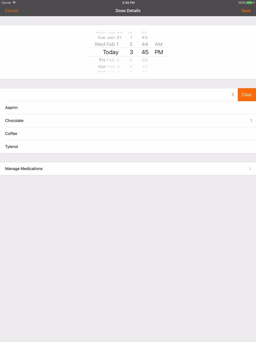 Simple MedicationLog iPad  スクリーンショット