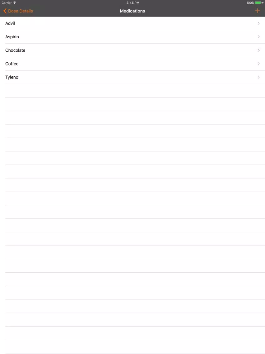 Simple MedicationLog iPad  スクリーンショット