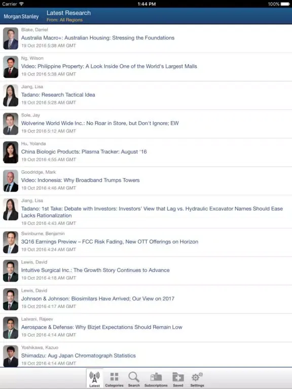 Tangkapan layar Morgan Stanley Research for iPhone iPad 
