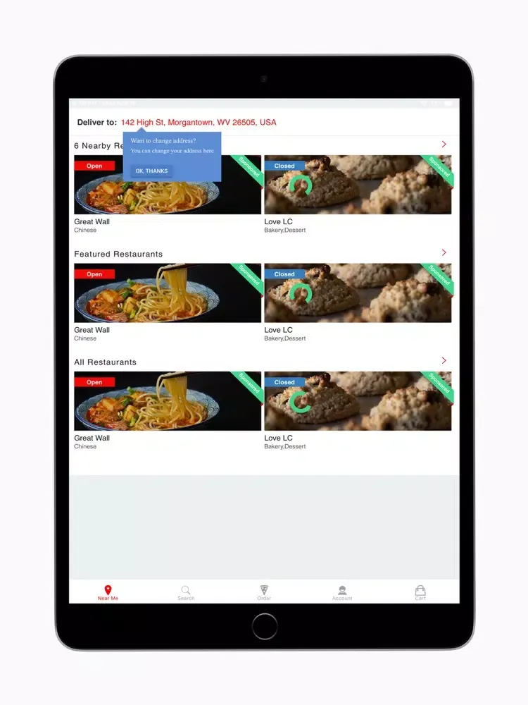 Screenshot di MyMenus Online iPad 