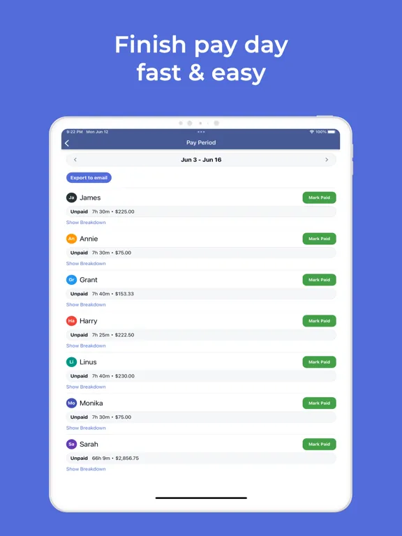 Employee Link: Timesheet App iPad  Ekran Görüntüleri