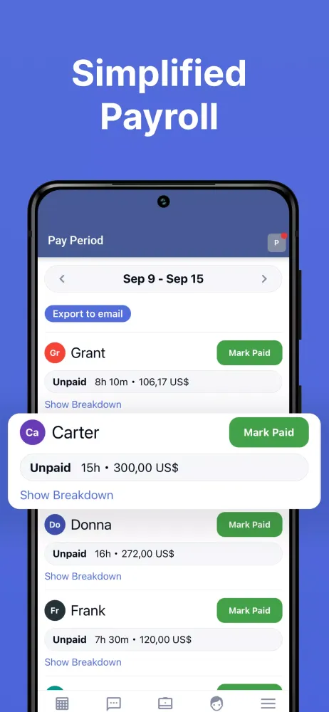 Timesheets - Employee Link Screenshots
