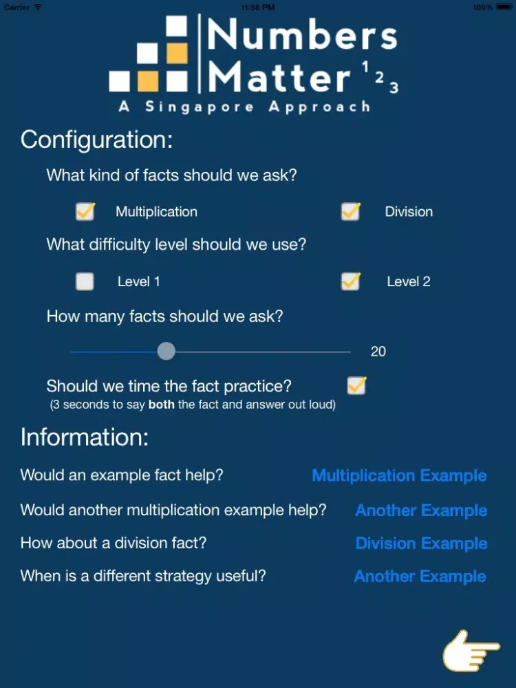 Multiplication/Division Facts: Singapore Approach iPad  স্ক্রিনশট