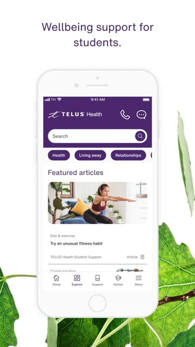TELUS Health Student Support Screenshots