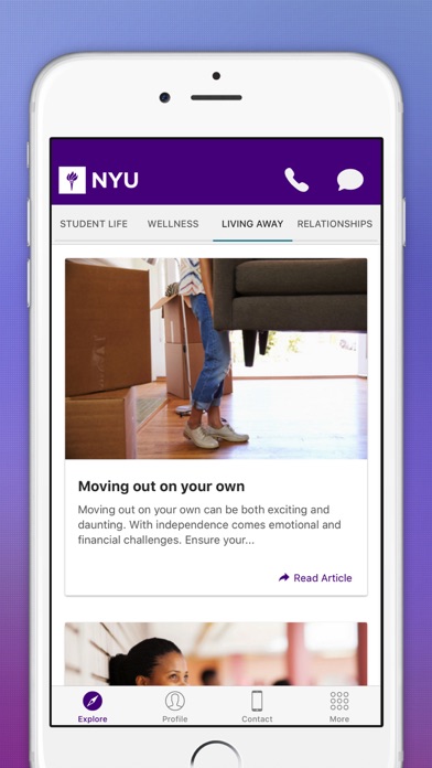 Tangkapan layar NYU Wellness Exchange