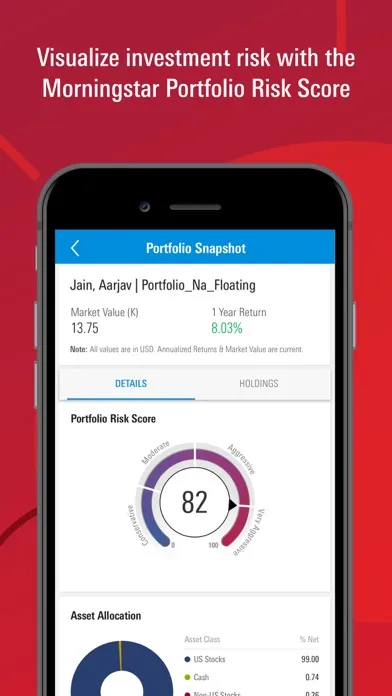 Zrzuty ekranu Morningstar for Advisors
