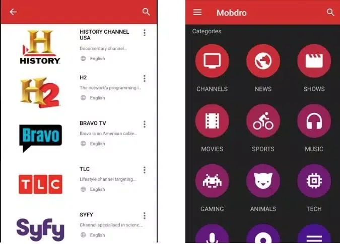Ảnh chụp màn hình của |Mobdro|
