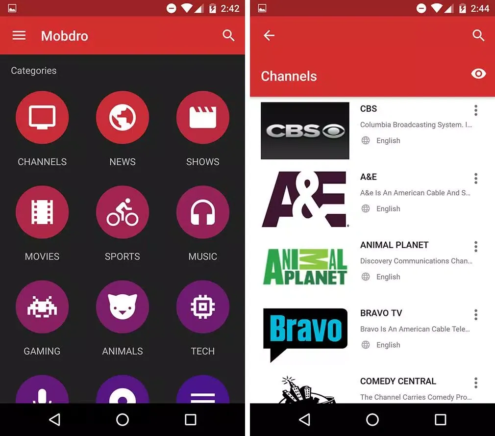 Ảnh chụp màn hình của |Mobdro|