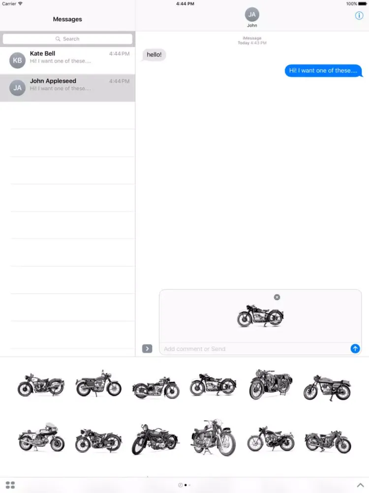 Tangkapan skrin Classic Motorcycle Stickers iPad 