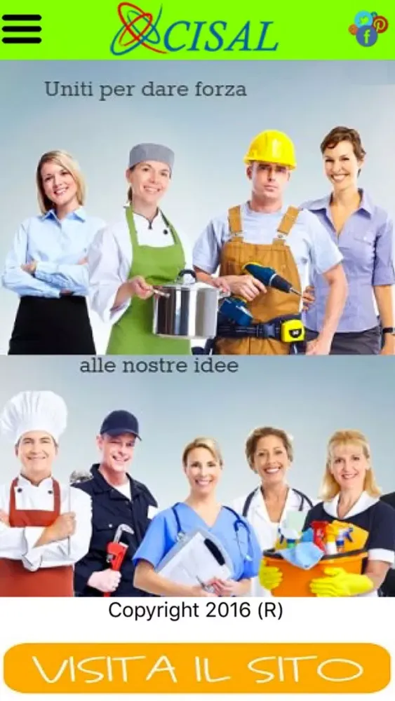 Capturas de tela do Cisal