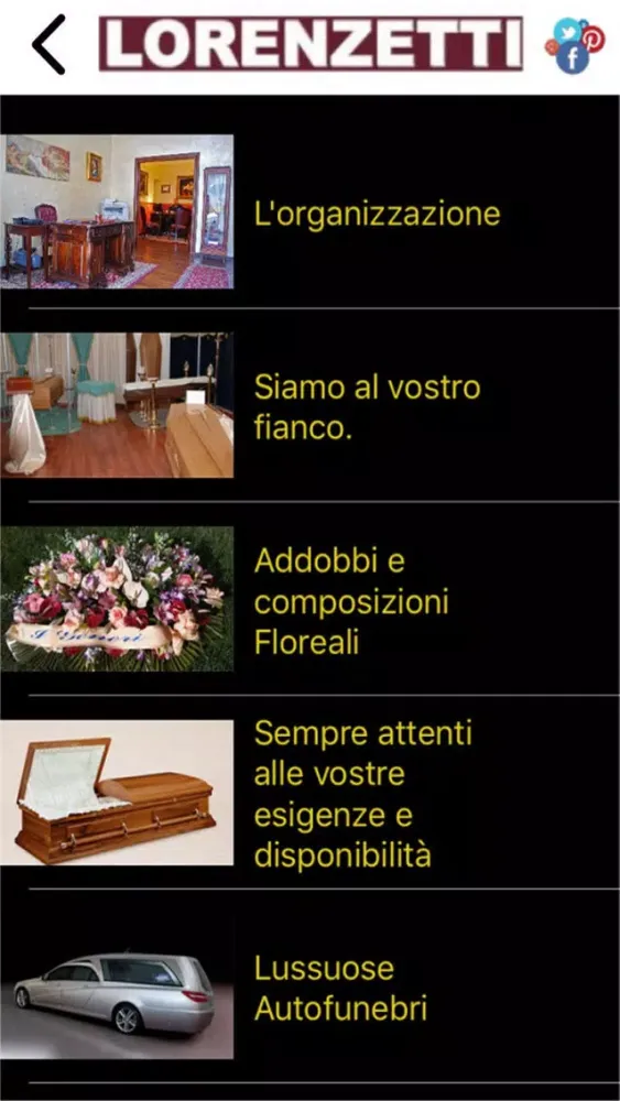 Zrzuty ekranu Lorenzetti Onoranze Funebri