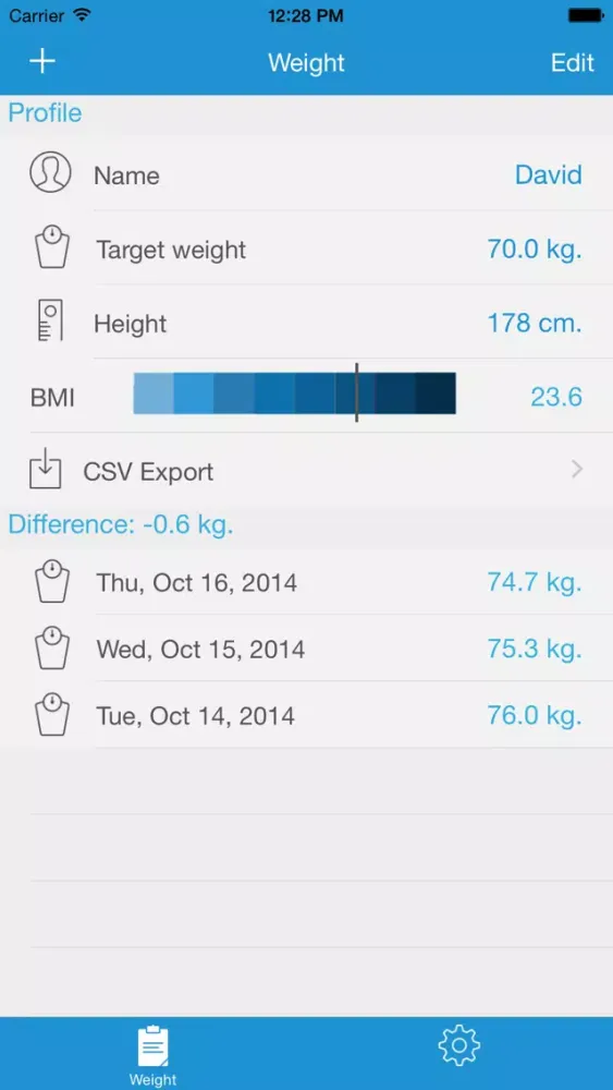 Скриншоты Weight Tracker Pro - Control your weight and BMI !