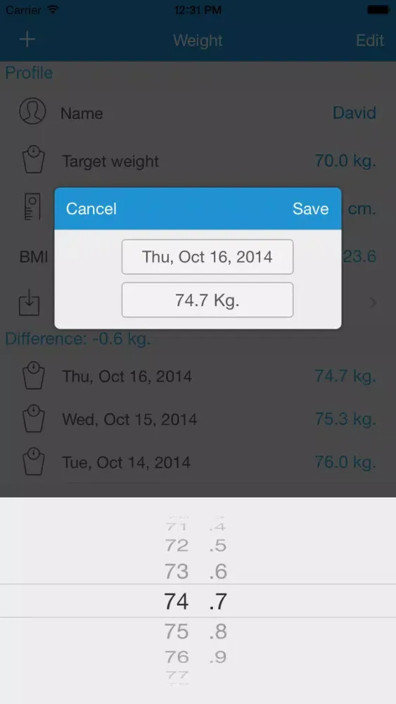 Скриншоты Weight Tracker Pro - Control your weight and BMI !