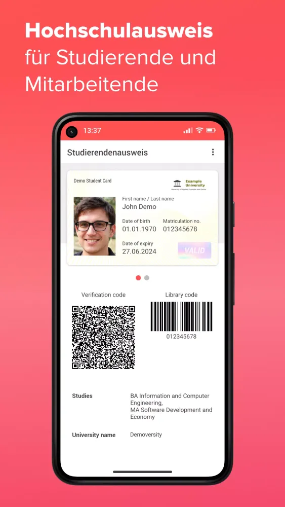 University ID سکرین شاٹس