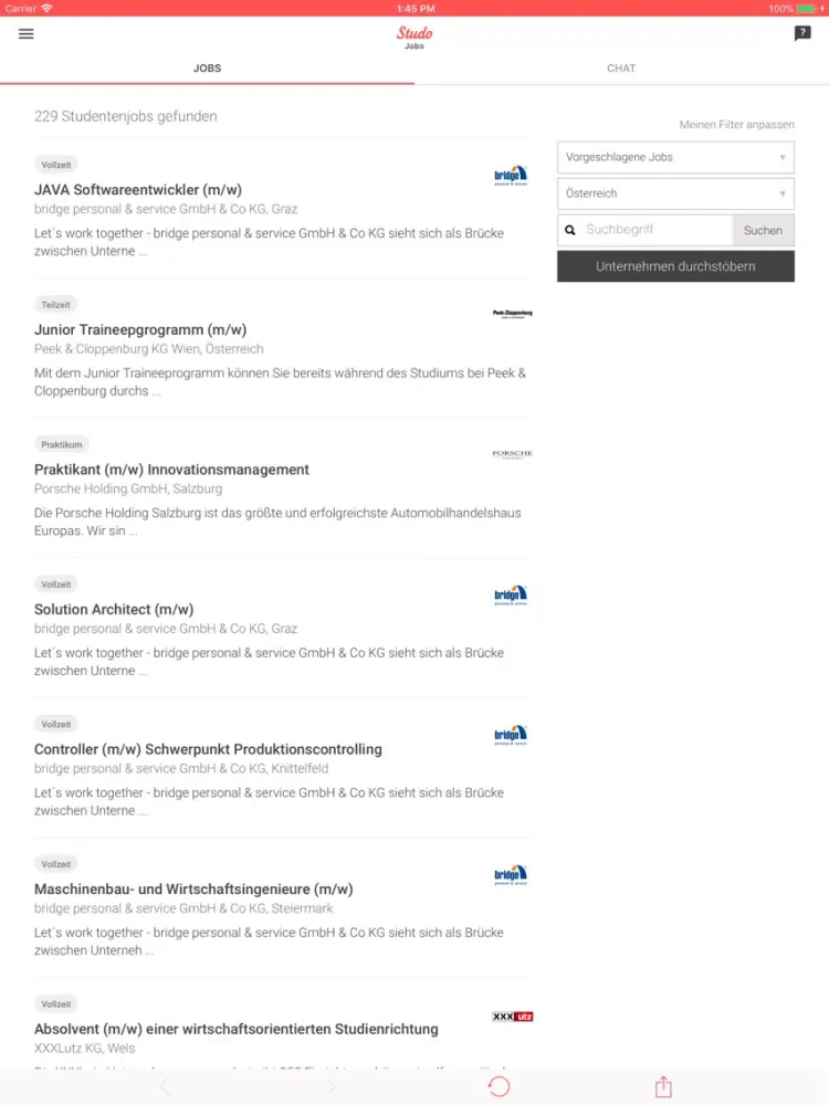 Studo Jobs Uni Student Job App iPad  Screenshots