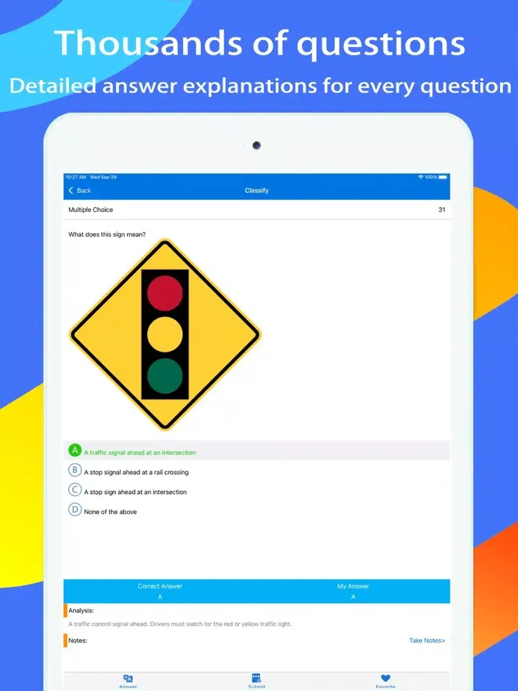 Tangkapan layar Florida DMV Test Expert iPad 